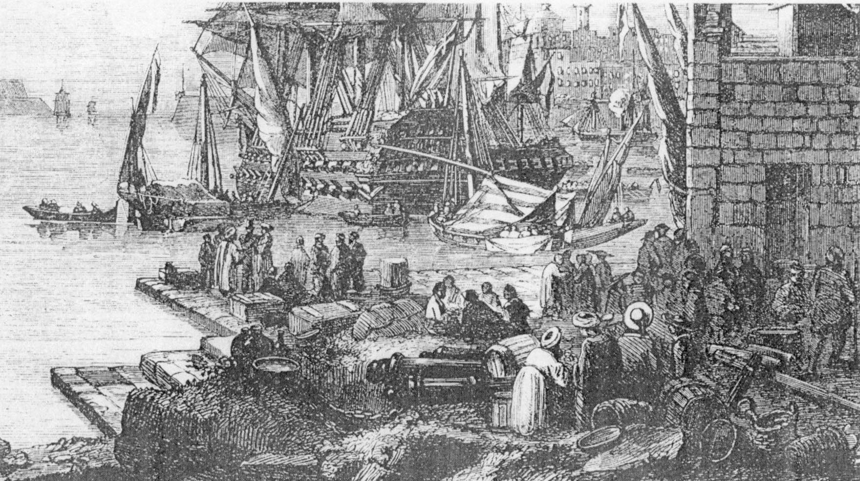 Maltese merchants at Ras Hanzir Maltese merchants waiting on the quay of Ras Hanzir, ready to embark for Mediterranean ports