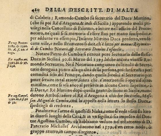 CUMBO in Descrittione di MALTA