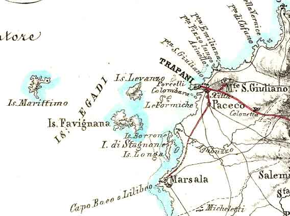 Map of the Sicilian Triangle in 1853